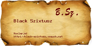 Black Szixtusz névjegykártya